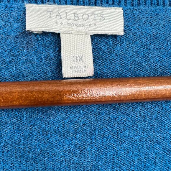 Talbots plus size Women’s Sweater Small Knit Pullover French Bulldog Dog Blue 3X - Picture 6 of 8